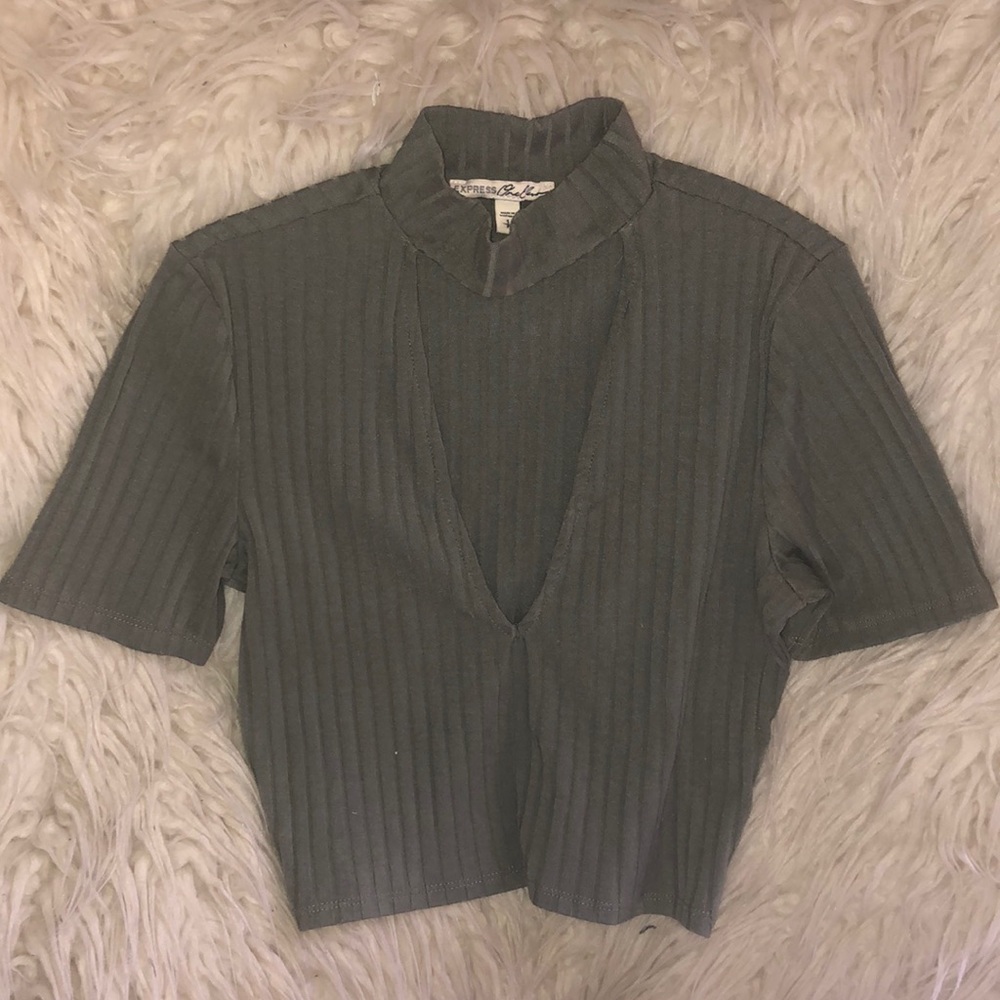 Olive Cut-Out Crop Top